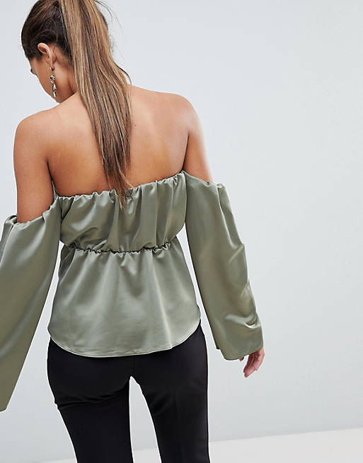 Chaki palaidinė atvirais pečiais Chaki palaidinė atvirais pečiais