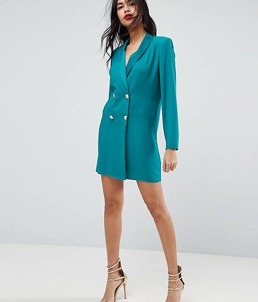 Žalia švarko tipo suknelė