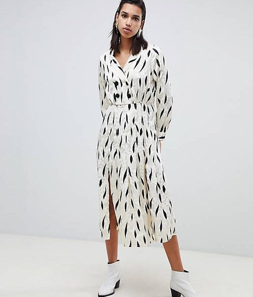 Raštuota midi suknelė