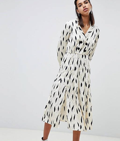 Raštuota midi suknelė